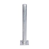 Vue générale du poteau de protection en acier galvanisé à chaud sur platine H.900x diam.90 mm