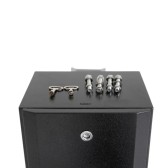 Vue des fixations de la barrière levante automatique