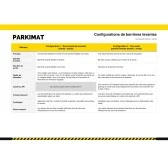 Tableau des configurations de la barrière levante automatique 3m50 à 6m