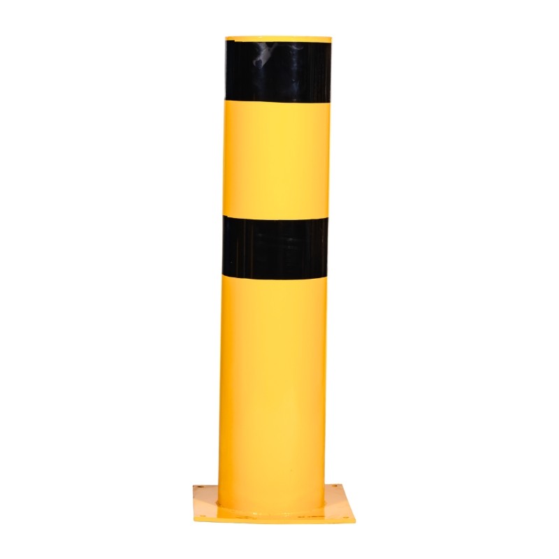 Vue d'ensemble du poteau de protection jaune et noir diamètre 273 mm