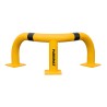 Vue de face de l'arceau d'angle de protection jaune et noir H350mm