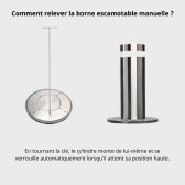 fonctionnement de la borne escamotable inox manuelle