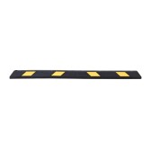 Vue de profil de la butée de parking noire et jaune l1830 mm