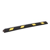 Vue de 3/4 de la butée de parking noire et jaune l1830 mm