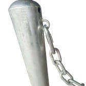 Zoom de potelet en acier galvanisé avec chaine