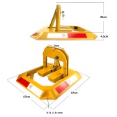 schéma de la barrière de parking jaune rabattable